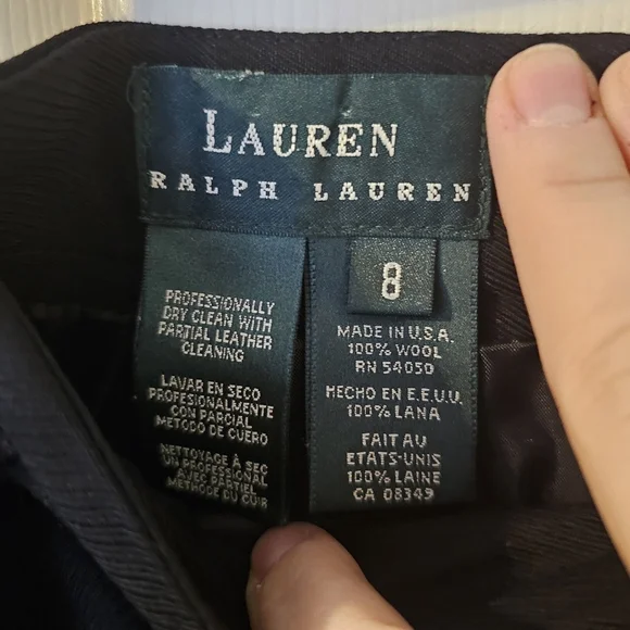 Lauren Ralph Lauren Womens Black 100% Wool Maxi Career Skirt Size 8 USA - Picture 2 of 3